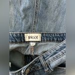 Distressed Denim Jean Skirt Tricot Western Medium Blue Photo 6