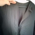 Dialogue  Black Textured Shawl Collar Button-Up Knotted Buttons Oversized Small Photo 1