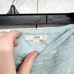 ASOS Skirt Women Size 14 Light Blue Linen Blend Mini Side Button Zip Back Preppy Photo 3