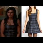 Nanette Lepore Anthro  Deryn Blue Black Plaid Fit Flare Dress Women's Size 4 Photo 8