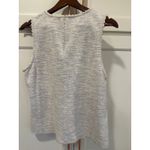 J. Crew Textured Knit cottage core Top Blue White Scalloped Trim Women's XL Photo 3