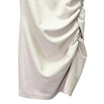 Anthropologie NWT  Maya Faux Leather Mini Dress Size 12 Cream Cowl Neck Ruched Photo 10