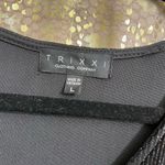 Trixxi Black Rainbow Glitter Sparkly Pinstripe Velvet Long Sleeve Mini Dress, L Photo 2