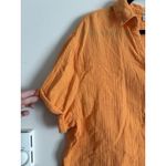 Magaschoni Women’s Large Top Gauzy Cotton Orange Short Sleeve Preppy Coastal Photo 2