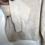 LUVLINK XS Pullover Sweater Puff Sleeve Crewneck Beige Knitwear Cottagecore Y2K Tan Photo 5