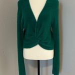 Aerie  Fluffy-4-Ever Reversible Twist Sweater Kelly Green Women’s Size Large NWOT Photo 2