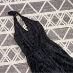 American Eagle black velvet halter wide leg jumpsuit Photo 1