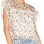 Tularosa Kennedy Rainbow Lace Pom Pom Cream Multi Womens Blouse Photo 0