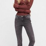 Free People  Washed Black High Rise Crop Jeans Photo 0