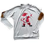 New Womens Oversized Boutique Dabbing Christmas Santa Elbow Patch Top Photo 0