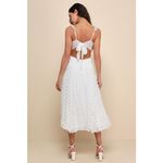 Lulus NWT  Darling Flirtation White 3D Floral Applique Tie-Back Midi Dress Sz XXL Photo 2