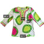 Gretchen Scott Gretchen Scot Designs Split Neck Tunic - Rock Out Pattern Size S Neon Pink Green Photo 7