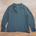 St. John  Blk 100% Silk Chic Feminine Workcore Trendy Professional Blouse Size 12 Photo 0