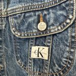 Calvin Klein Vintage‎  Dark Wash Collar Cropped Denim Jean Jacket Size Medium Photo 2