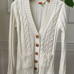 Modcloth Fervour Fisherman Cardigan Sweater Ivory L Photo 0