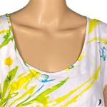 Jams World Bianca print Hawaiian cap sleeve white floral Aloha blouse Medium EUC Photo 1