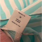 New York & Co Cap Sleeve Striped Blouse Summer Vacation Resort Office Coastal M Green Size M Photo 3