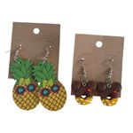 Pineapple & Mickey Mouse Donut Earrings Set Yellow Photo 0