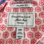 Charter Club  Shirt Womens 18 Relaxed Fit Cotton Floral Career Office Old Money Photo 1
