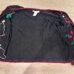 Vintage Victoria Jones Black Holiday Christmas Embroidered Cardigan Sweater Photo 13