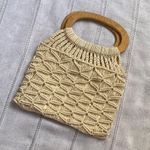 Handcrafted Cream Macramé Handbag Tan Photo 10