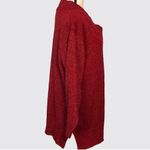 Diane Von Furstenberg  Sweater Large Red Shimmery Long Sleeve V-Neck Vintage Photo 3