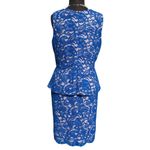 Cache  Blue Peplum Lace Event Dress New Nude Lining Stretch Body Shape NWT $198 Photo 2