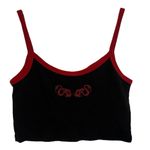 Brandy Melville John Galt Black & Red Dragon Embroidered Crop Top Y2K Small Photo 0