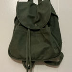 Baggu Rare HTF Vintage Olive Green Cotton  Lightweight Backpack Bag Photo 0