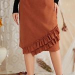 NEW!! Rust Ruffle Skirt ❤️ Brown Size XL Photo 1