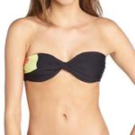l*space Black Contrast Geo Twist Bandeau Bikini Top D Cup Colorblock Y2K Photo 0
