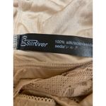 Silriver 100% Silk Nude Tan Floral Lace Sleeveless Cami Camisole Crop Tank Top S Photo 2