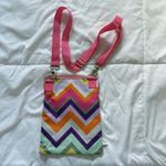 All For Color  Womens Striped Crossbody Bag Adjustable Strap Pink Blue Zipper Photo 9
