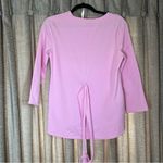Ann Taylor  Light Pink Three Quarter Sleeve Tie Waist Sweatshirt Size Small Photo 10