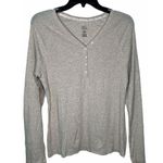 SO NWOT  XL Beige Long Sleeve Ribbed Shirt Womens Cotton Spandex V-Neck Casual Photo 0