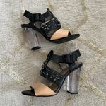 JustFab Studded Black And Nude Acrylic Heels Photo 3