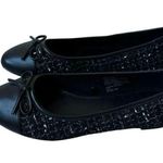 J Crew Black Tweed Ballet Classy Flats Round Toe Bow Women’s Shoes Sz 8.5 Photo 0