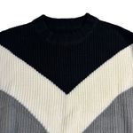 Chevron Knit Sweater‎ Pullover Long Sleeve Color Block Winter Warm Top Small Gray Photo 2