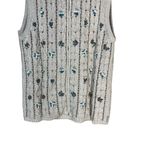 Woolrich  BIRCH Tan Zip Front Floral Pattern‎ Knit Sweater Vest Medium Photo 2