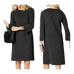 J. Jill Ponte Pinstripe Drop‎ Waist Dress Gray 3/4 Sleeve Women Size Medium Photo 1