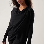 Athleta Black Purana Wrap Hoodie Womens Tunic Top Size XL Photo 0