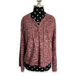 Billabong Womens Sweater Size Small Red Tidal Vibes Pullover Lace Up JV08TBTI Photo 1