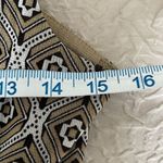 Michael Kors Womens V Neck Blouse Sleeveless Geometric Pleated Tan Size Medium Photo 6