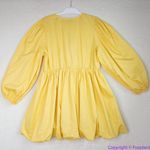 Eloquii yellow 100% cotton Bubble Hem Puff Sleeve Dress,18 Photo 7