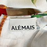 Alemais Theo Midi Dress Tropical Print Linen Cotton Puff Sleeve Size 0 NWT White Photo 8