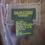 Vintage 70s 80s Salon Studio Burgundy Oxblood Leather Chore Coat Jacket Sz XL Red Photo 2