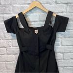 Opening Ceremony Women’s 4 Black V-Neck Micro Mini Cold Shoulder A-Line Dress Photo 2