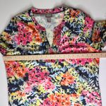 Chico's Abstract Floral Tunic Top Size 2 Large Multicolor V-Neck Stretch Colorful Photo 7