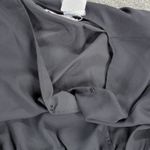 BBX Lephsnt Faux Wrap Dress Womens M Black Pleated Long Puff Sleeve Midi New Size M Photo 9