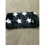 Women's White Star Pattern Lined Infinity Scarf Soft Fleece Black Photo 3